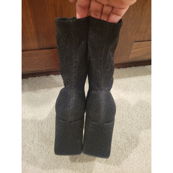 New ABOUND Steffie Platform Bootie In Black Glitter Women's Size 7 Zipper Party - Picture 3 of 9